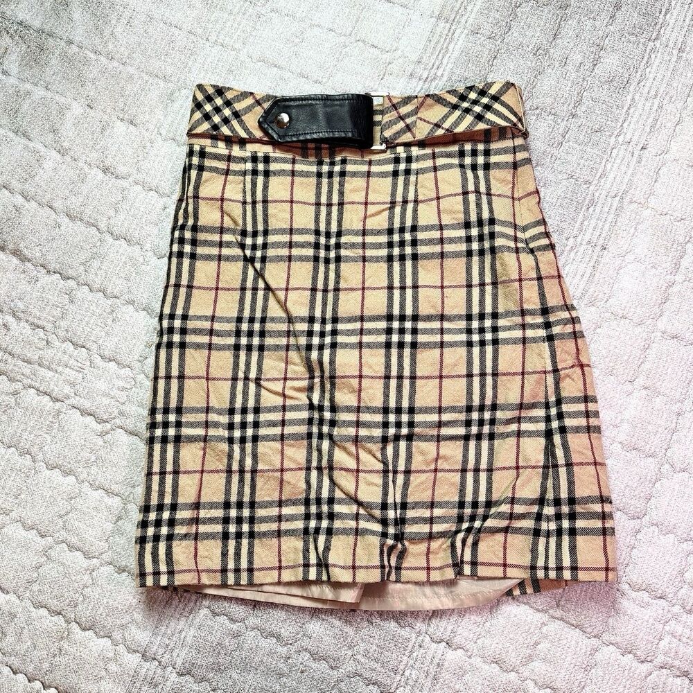 Burberry Blue Label Nova Check Mini Skirt Size 36 From Japan Rare Y2K 25” XS